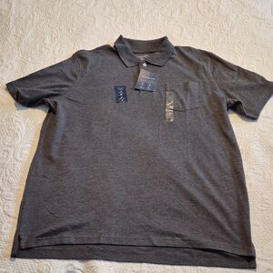 Croft & Barrow men's XL gray short sleeve signature polo shirt NWT
